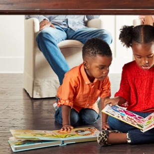 Kids with book | Family Flooring
